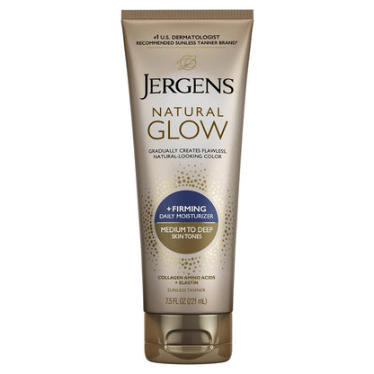 Jergens Natural Glow Skin Firming Moisturiser Medium To Deep Skin Tones 221ml
