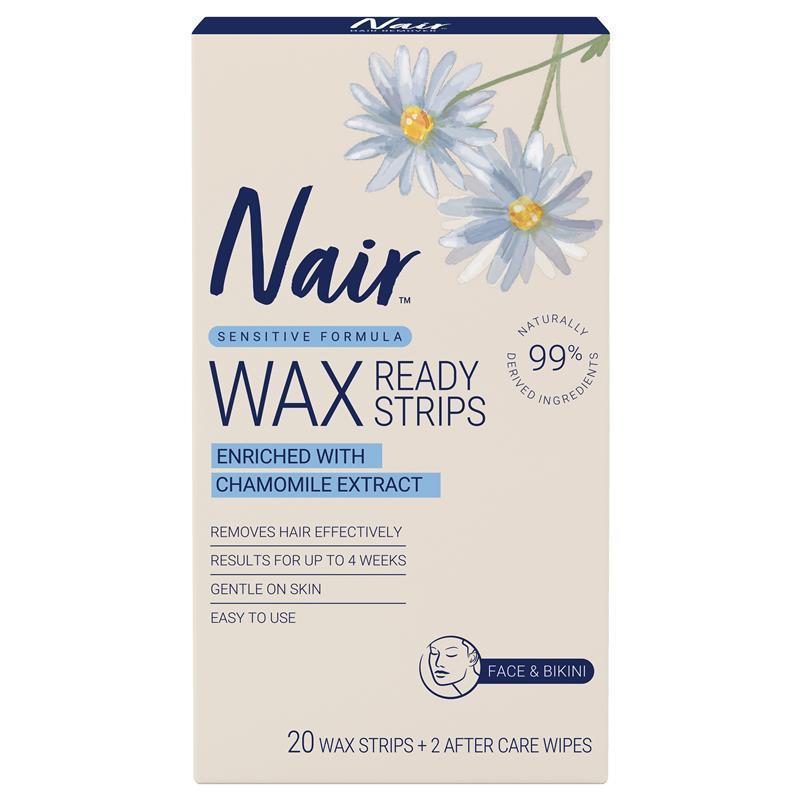 Nair Natural Wax Strips for Face & Bikini 20 pack