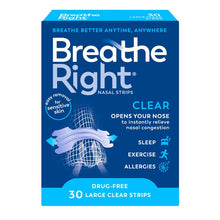 Breathe Right Clear Large Nasal Congestion Strips 30