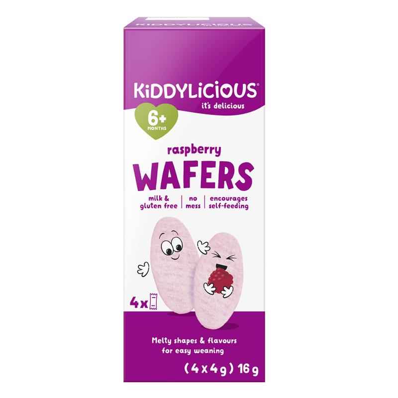 Kiddylicious Wafers Raspberry 4 X 4g Pack