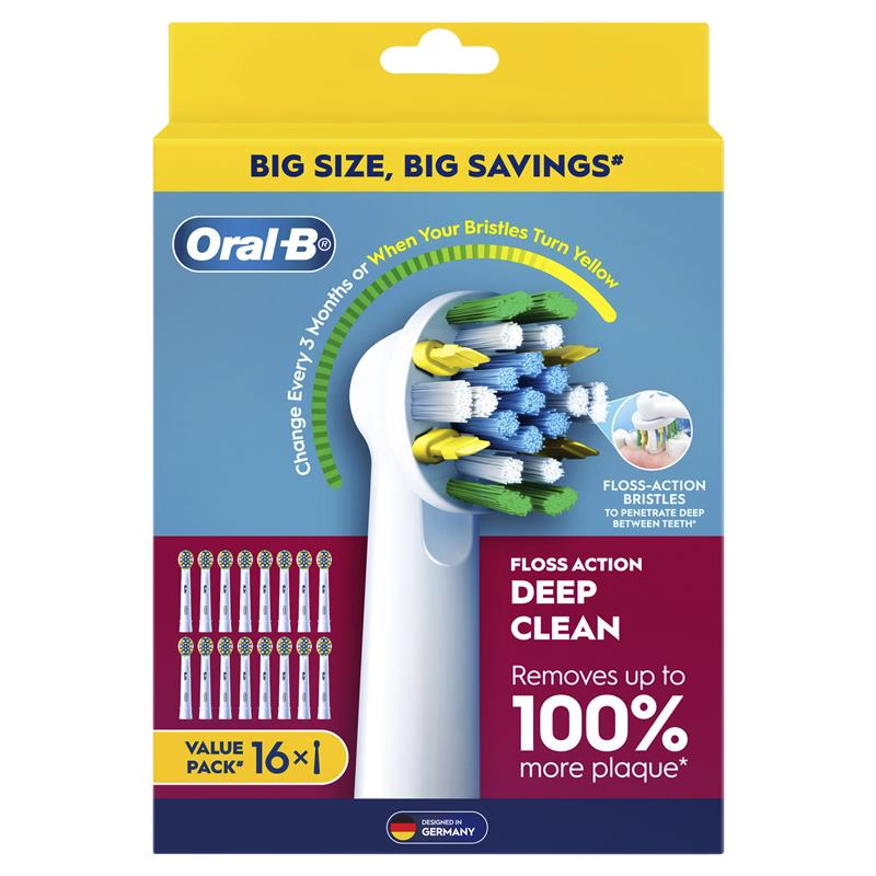 Oral B Power Toothbrush Floss Action Refills 16 Pack