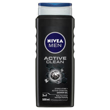 NIVEA MEN Active Clean 3-IN-1 Shower Gel Body Wash 500ml - GimmeNow