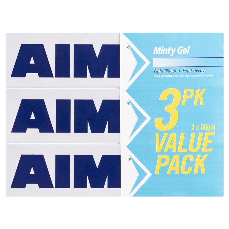 Aim Toothpaste Minty Gel Value 3 Pack
