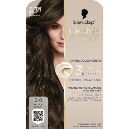 Schwarzkopf Creme Supreme Permanent Natural Brown Hair 5-0