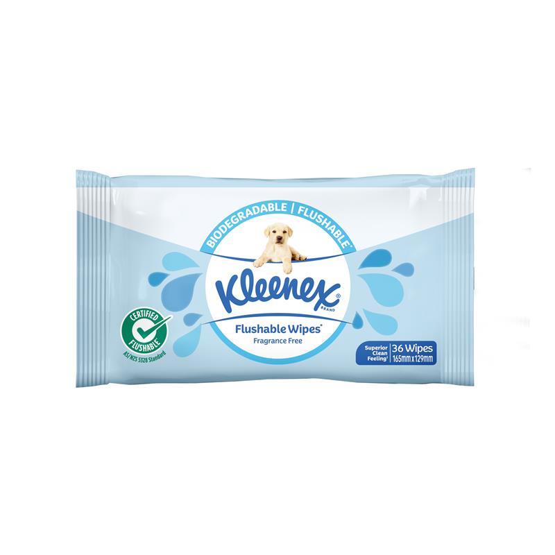 Kleenex Flushable Wipes Fragrance Free 36 Wipes