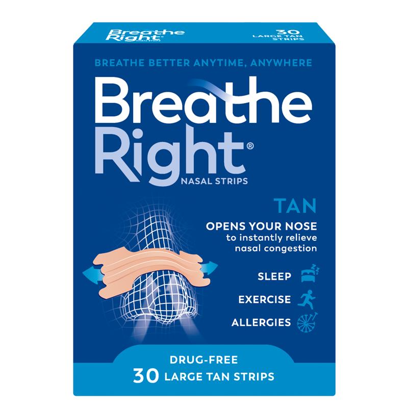 Breathe Right Nasal Strips Tan Large 30