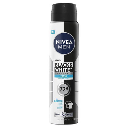 NIVEA MEN Black & White Fresh Aerosol Deodorant 72H Protection 250ml