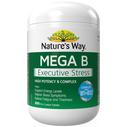 Nature's Way Mega B Executive Stress 200 Tablets