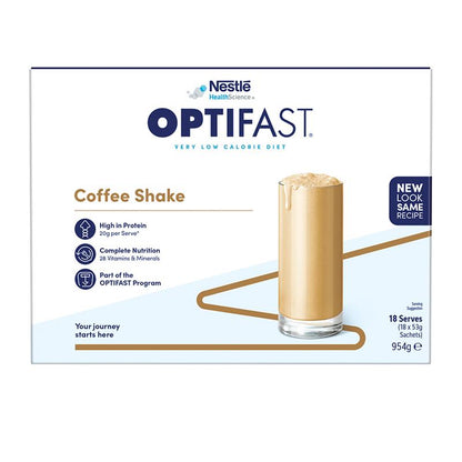 Optifast VLCD Shake Coffee 18 x 53g Exclusive Bulk Size