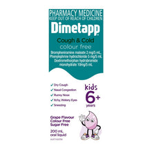 Dimetapp Cough and Cold Colour Free 200mL