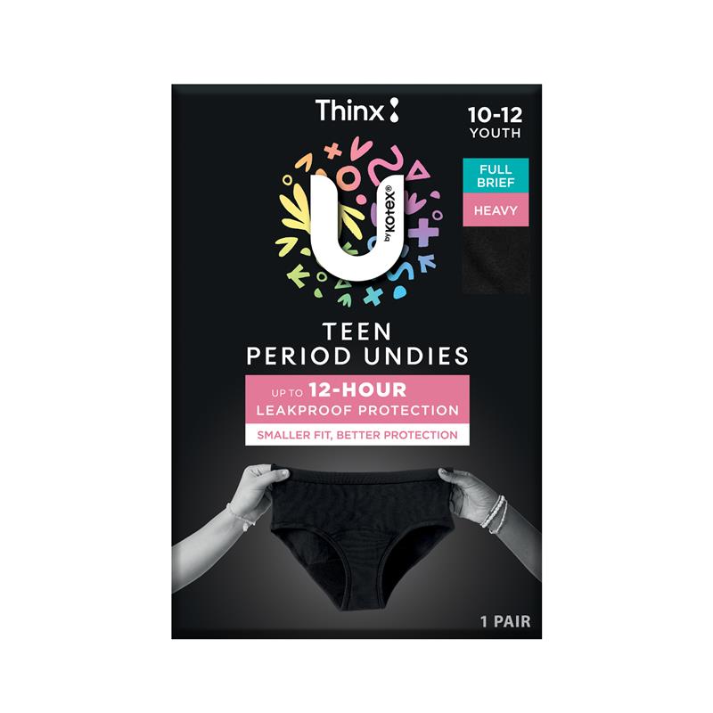 U by Kotex Reusable Period Undies Teen Size 10-12