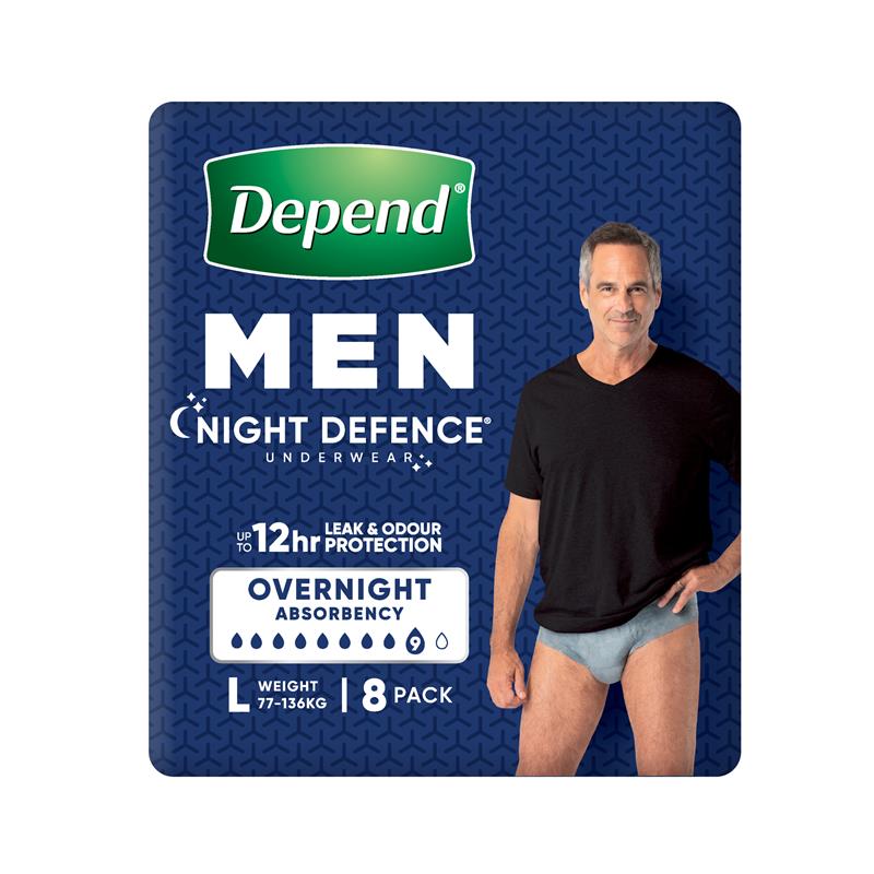 Depend Underwear Realfit Night Defence Male Large 8 Pack