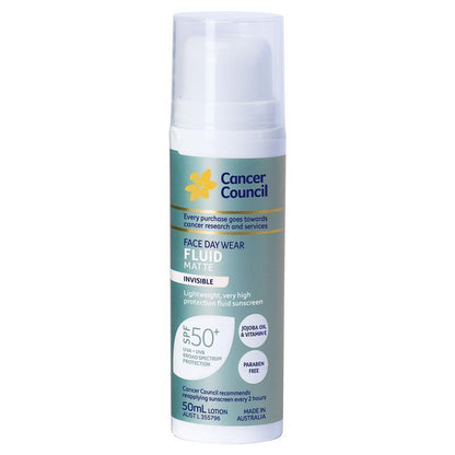 Cancer Council SPF 50+ Day Wear Face Fluid Matte Invisible 50ml