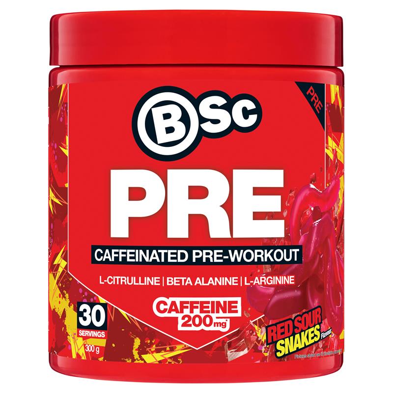 BSc PRE Caffeinated Pre-Workout Red Sour Snakes 300g