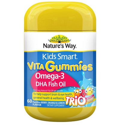 Nature's Way Kids Smart Vita Gummies Omega Fish Oil 60 Pastilles Improved Formula