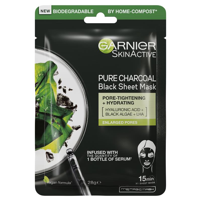 Garnier Pure Charcoal Hyaluronic Acid + Black Algae Sheet Mask