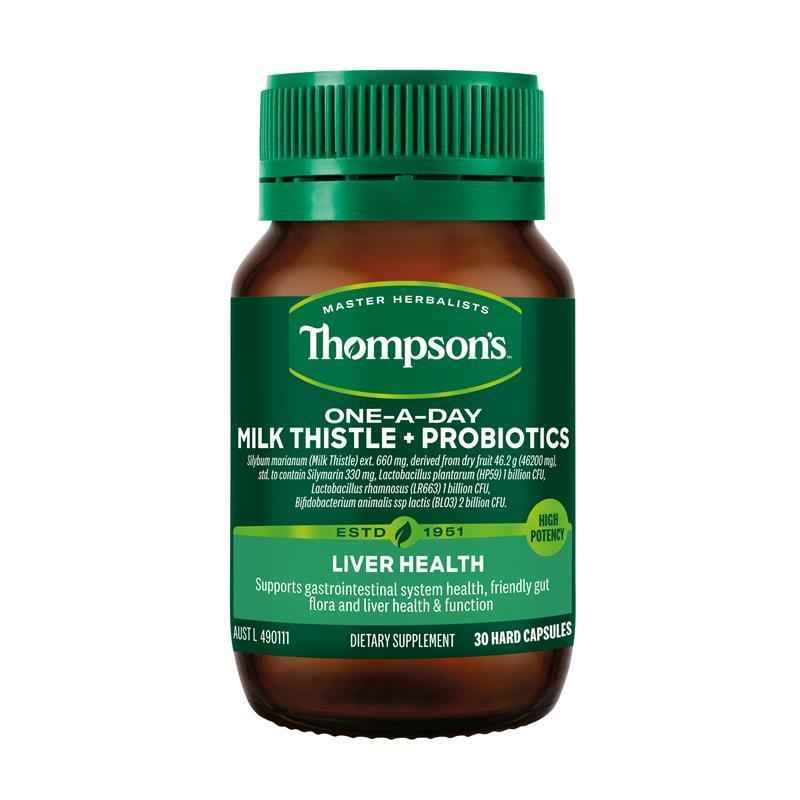 Thompsons One-A-Day Milk Thistle + Probiotic 30s