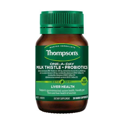 Thompsons One-A-Day Milk Thistle + Probiotic 30s