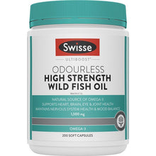 Swisse Ultiboost Odourless High Strength Wild Fish Oil 1500mg 200 Capsules - GimmeNow