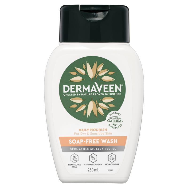 DermaVeen Daily Nourish Soap-Free Wash for Dry & Sensitive Skin 250mL