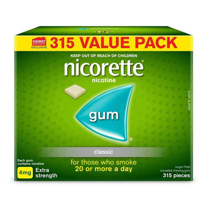 Nicorette Quit Smoking Extra Strength Nicotine Gum Classic Exclusive Size 315 Pack