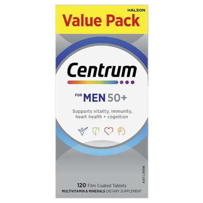 Centrum Multivitamin For Men 50+ 120 Tablets Exclusive Size