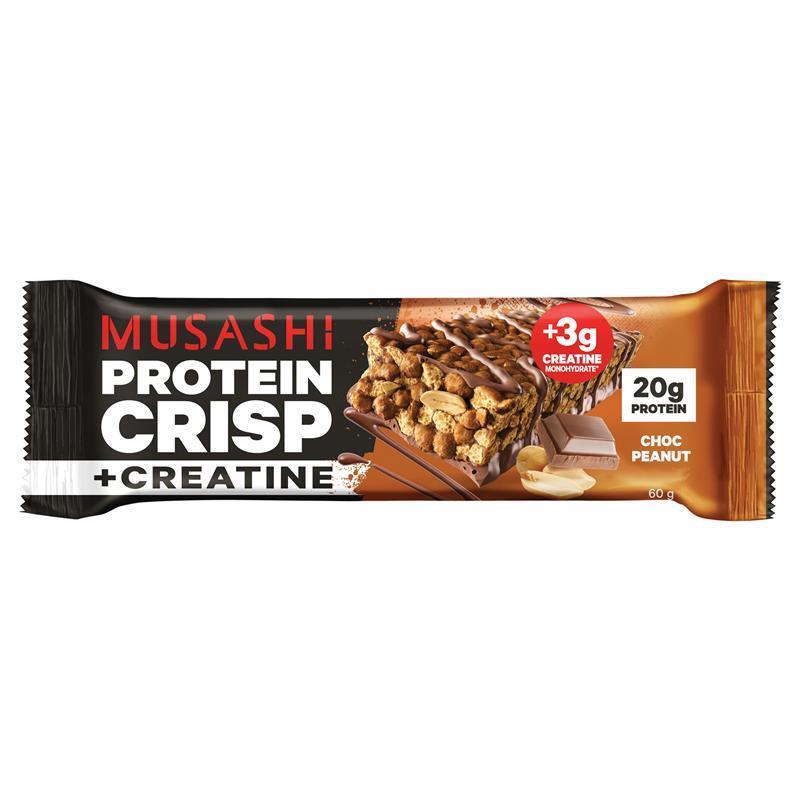 Musashi Protein Crisp + Creatine Choc Peanut 60g