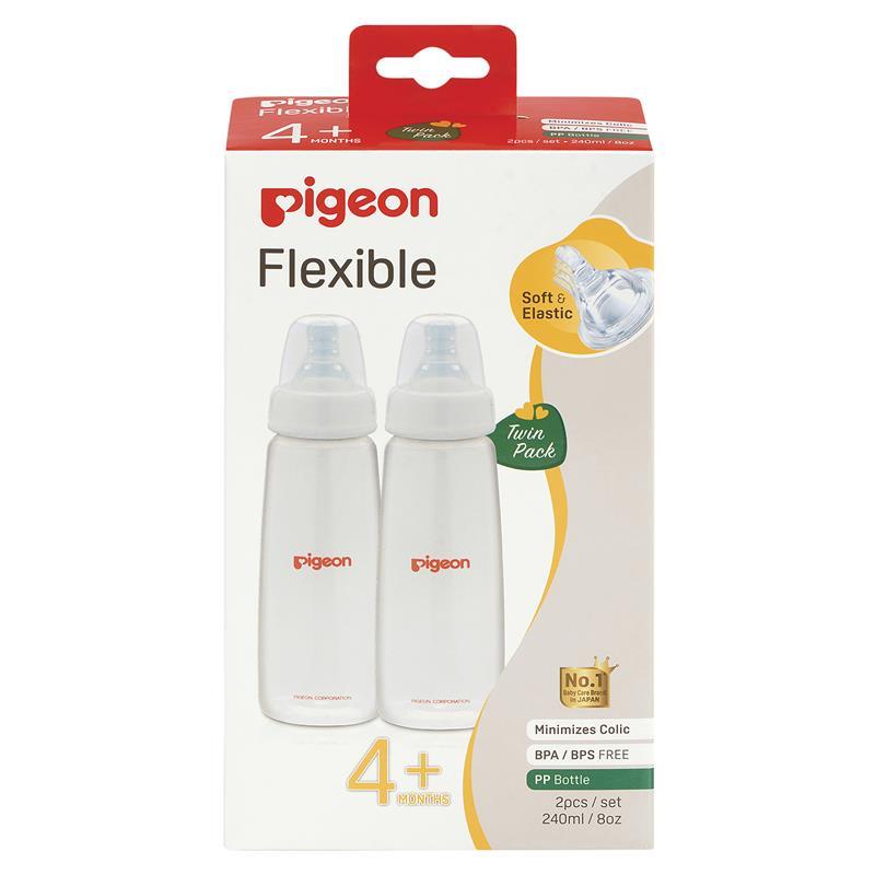 Pigeon Flexible Peristaltic PP Bottle 240ml Twin Pack - GimmeNow