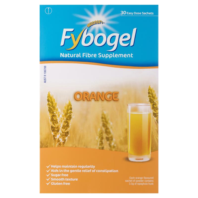 Fybogel Fibre Constipation Relief Supplement Sachets Orange 30 pack