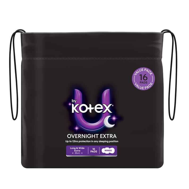 U by Kotex Extra Overnight Long 16 Pack