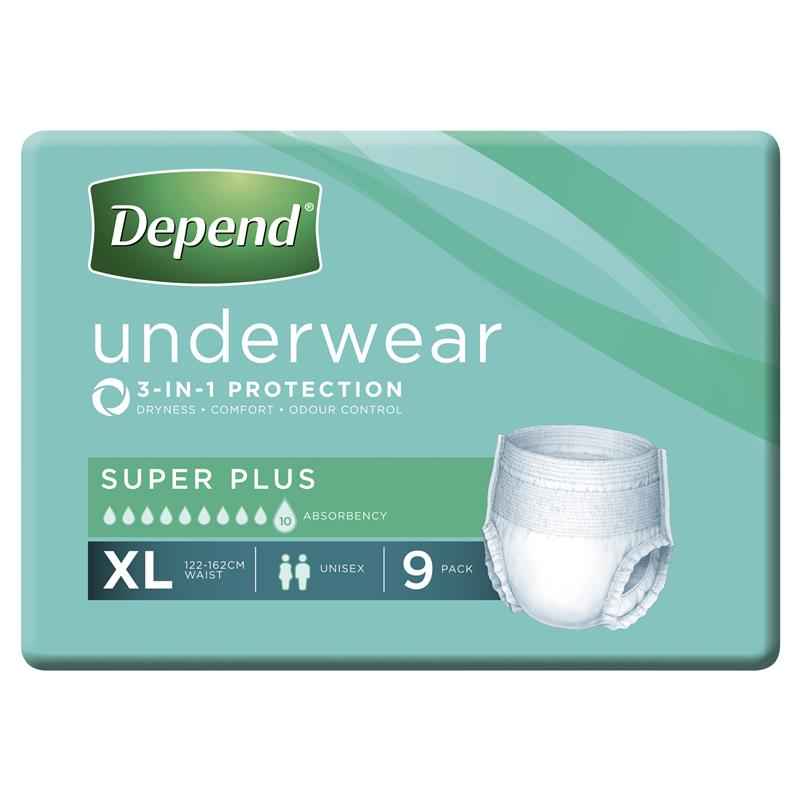 Depend Underwear Super Plus Extra Large 9 Pack