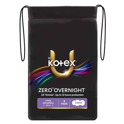 U by Kotex Zero Overnight Wing Pad 8 Pack