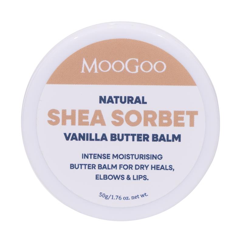 MooGoo Natural Shea Sorbet Intense Moisturising Vanilla Butter Balm 50g