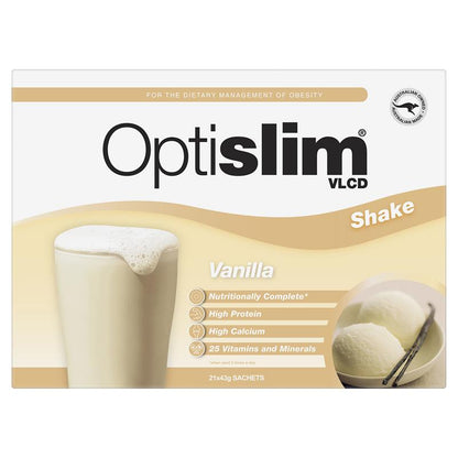 Optislim VLCD Meal Replacement Shake Vanilla 21x43g Sachets - GimmeNow