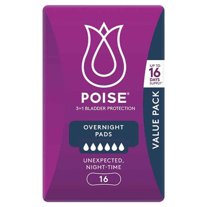 Poise Pads Overnight 16 Bulk Pack