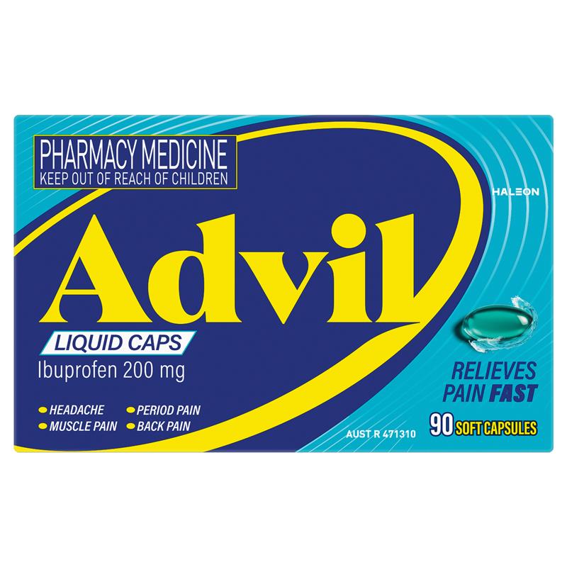 Advil Ibuprofen Pain Relief 90 Liquid Capsules
