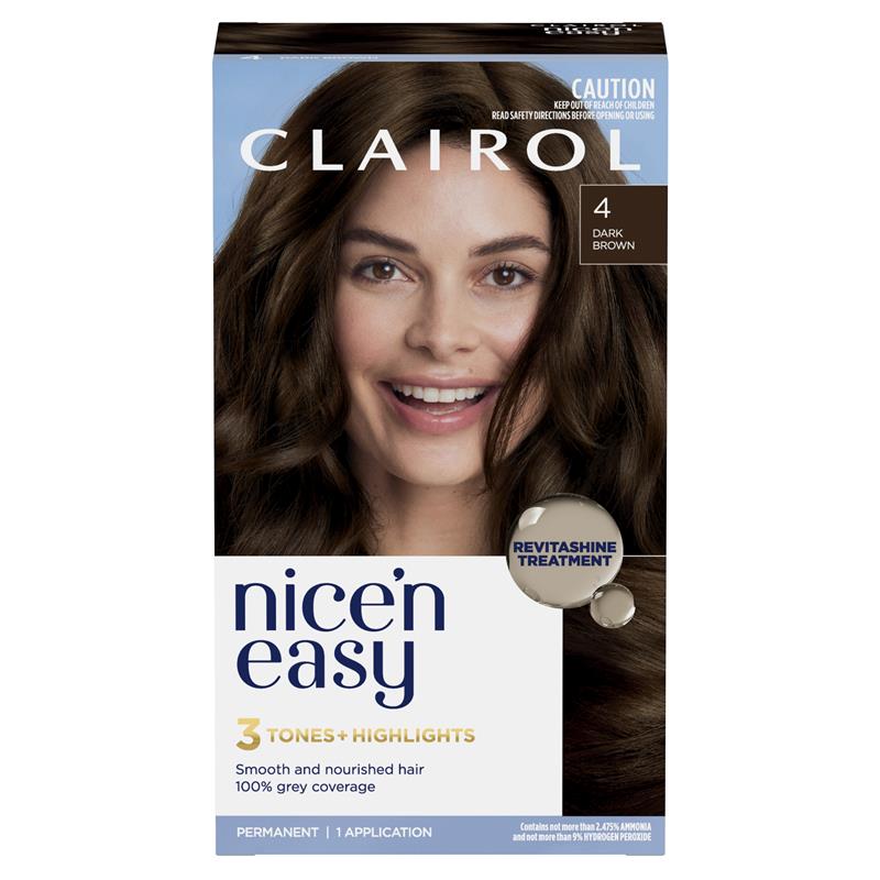 Clairol Nice N Easy 4 Natural Dark Brown Permanent Hair Colour