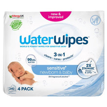 WaterWipes Baby & Newborn Sensitive Wipes 4 x 60 Pack