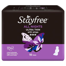 Stayfree Ultra Thin All Night Sanitary Pads With Wings 10 Pack