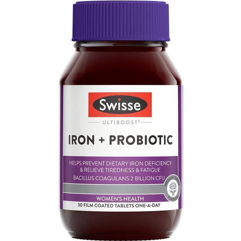 Swisse Iron + Probiotic 30 Tablets