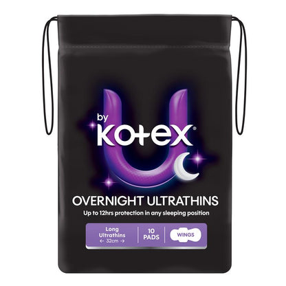 U by Kotex Ultrathin Overnight Pads with Wings 10 Pack
