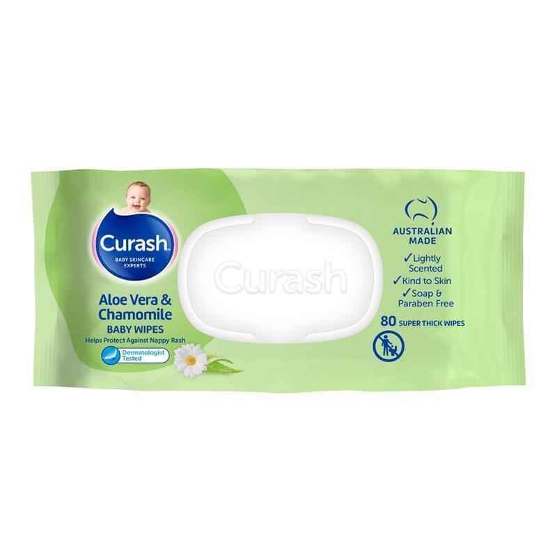 Curash Babycare Aloe Vera & Chamomile Wipes 80