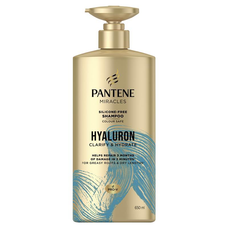 Pantene Miracles Hyaluron Clarify & Hydrate Silicone-Free Shampoo 650ml - GimmeNow