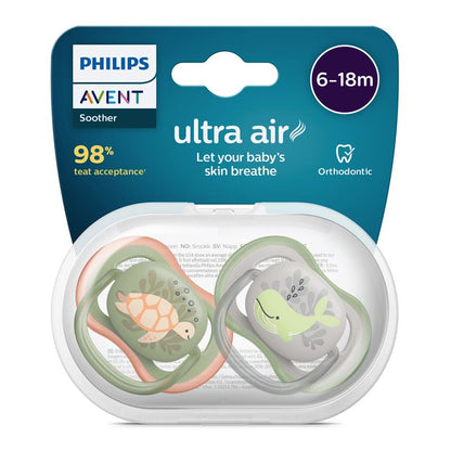 Avent Ultra Air Soother 6-18 Months Deco Mixed 2 Pack