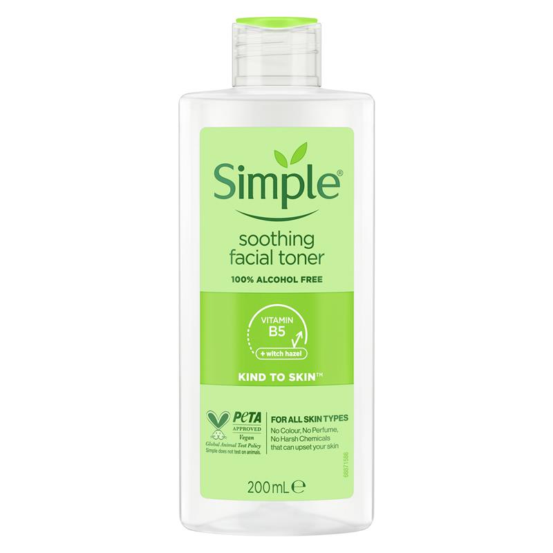 Simple Kind To Skin Facial Toner Soothing 200ml