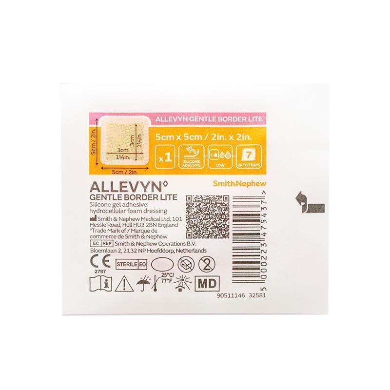 Allevyn Gentle Border Lite 5cm x 5cm Single Dressing