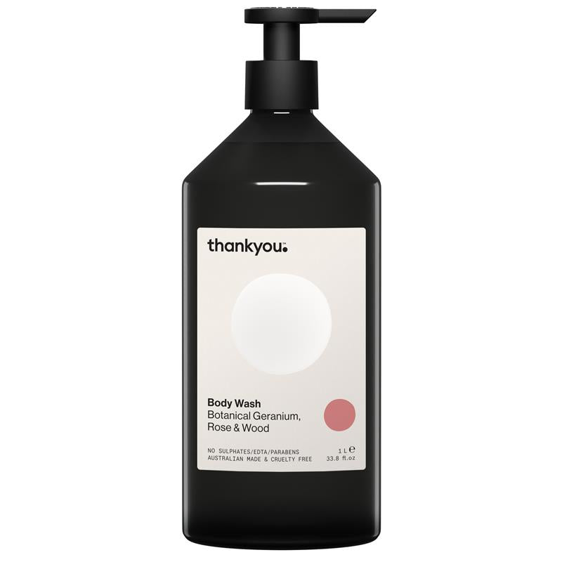 Thankyou Body Wash Botanical Geranium Rose & Wood 1L
