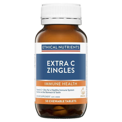 Ethical Nutrients Extra C Zingles Orange 50 Tablets
