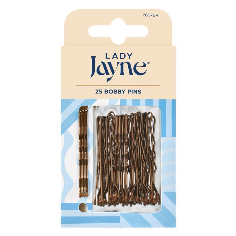 Lady Jayne Bobby Pins, Brown, 4.5 Cm, Pk25
