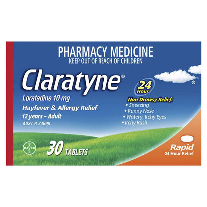 Claratyne Allergy Hayfever Relief Antihistamine 30 Tablets